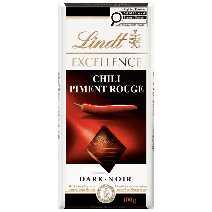 Lindt EXCELLENCE Chili Dark Chocolate Bar, 100g