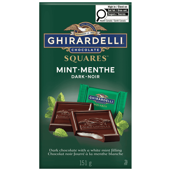 GHIRARDELLI Mint Dark Chocolate Squares Bag, 151g
