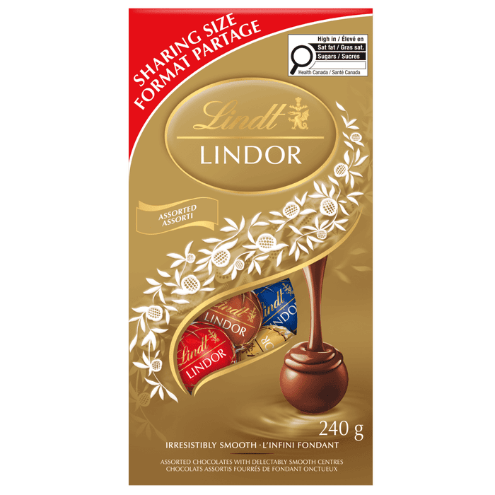 Lindt LINDOR Assorted Chocolate Truffles Bag, 240g