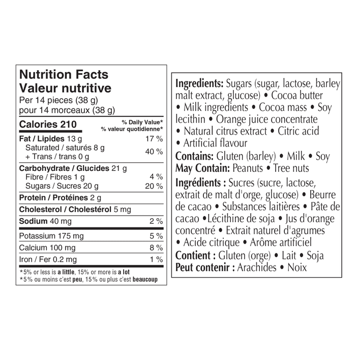 Lindt Swiss Thins Orange Milk Chocolate Box, 125g