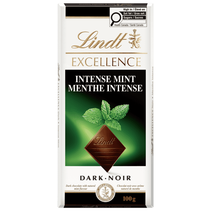 Lindt EXCELLENCE Intense Mint Dark Chocolate Bar, 100g