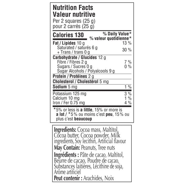 Lindt No Sugar Added Dark Chocolate Bar, 100g