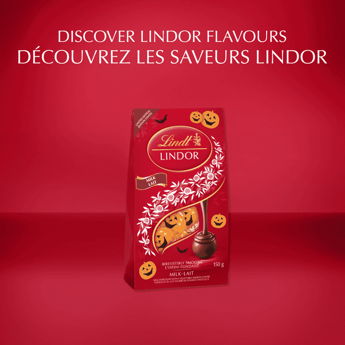 Lindt LINDOR Pumpkin Milk Chocolate Truffles Bag, 150g