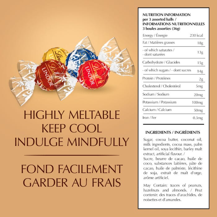 Lindt LINDOR Prestige Assorted Chocolate Truffles Gift Box, 250g