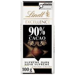 Lindt EXCELLENCE 90% Cacao Dark Chocolate Bar, 100g