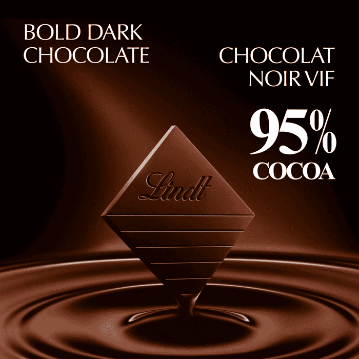 Lindt EXCELLENCE 95% Cacao Dark Chocolate Bar, 80g