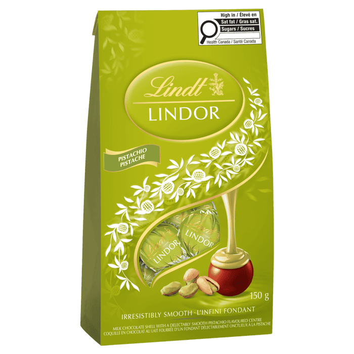 Lindt LINDOR Pistachio Milk Chocolate Truffles Bag, 150g