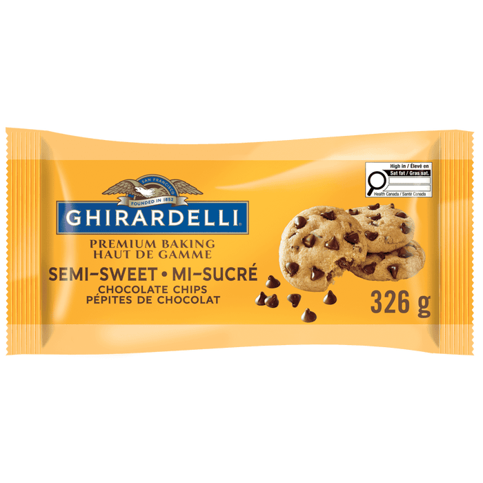 GHIRARDELLI Semisweet Baking Chocolate Chips Bag, 326g