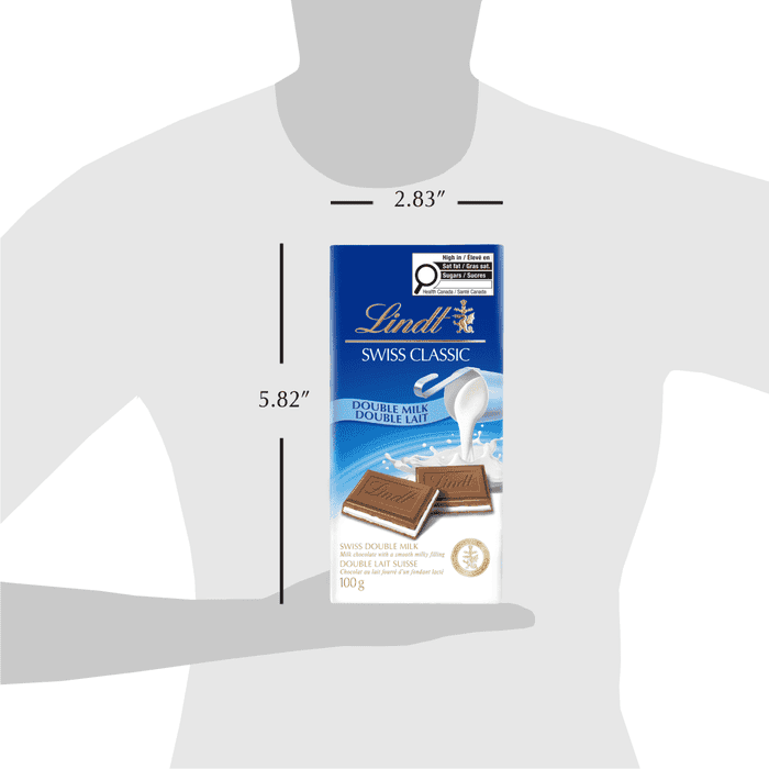 Lindt SWISS CLASSIC Double Milk Chocolate Bar, 100g