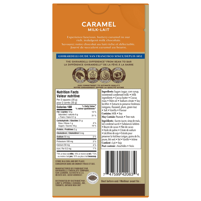 GHIRARDELLI Milk Chocolate Caramel Bar, 138g