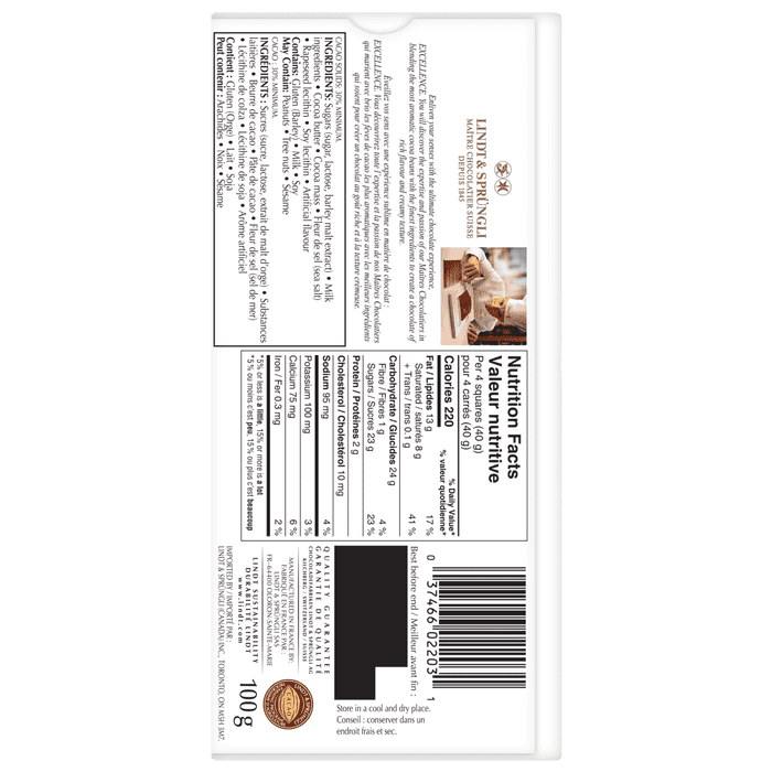 Lindt EXCELLENCE Crunchy Caramel Milk Chocolate Bar, 100g