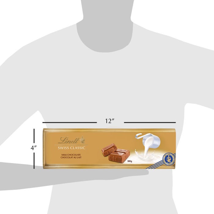 Lindt SWISS CLASSIC Gold Milk Chocolate Bar, 300g