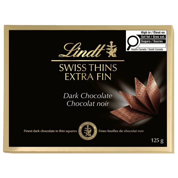 Lindt Swiss Thins Dark Chocolate Box, 125g