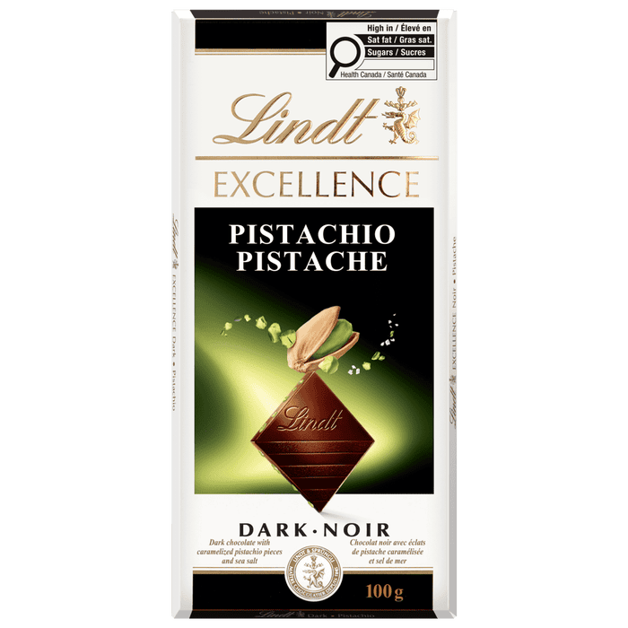 Lindt EXCELLENCE Pistachio Dark Chocolate Bar, 100g