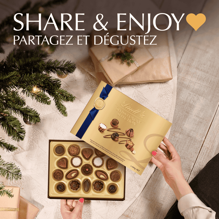 Lindt SWISS LUXURY SELECTION Assorted Chocolate Pralines Gift Box, 193g