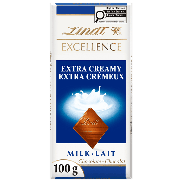 Lindt EXCELLENCE Extra Creamy Milk Chocolate Bar, 100g