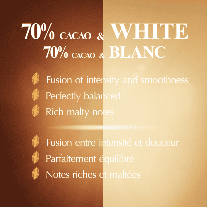 Lindt EXCELLENCE Fusion 70% Dark Cacao & White Chocolate Bar, 100g