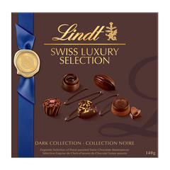 Lindt SWISS LUXURY SELECTION Dark Chocolate Pralines Gift Box, 140g