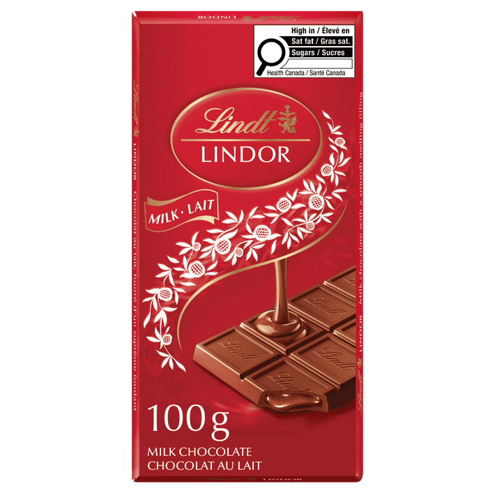 Lindt LINDOR Milk Chocolate Bar, 100g