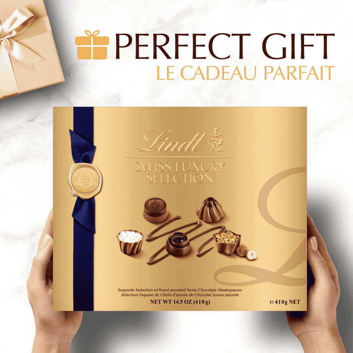 Lindt SWISS LUXURY SELECTION Assorted Chocolate Pralines Gift Box, 410g