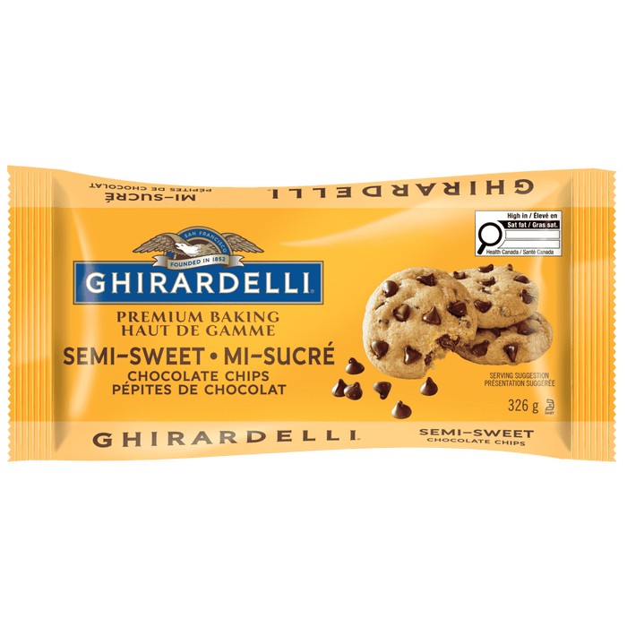 GHIRARDELLI Semisweet Baking Chocolate Chips Bag, 326g