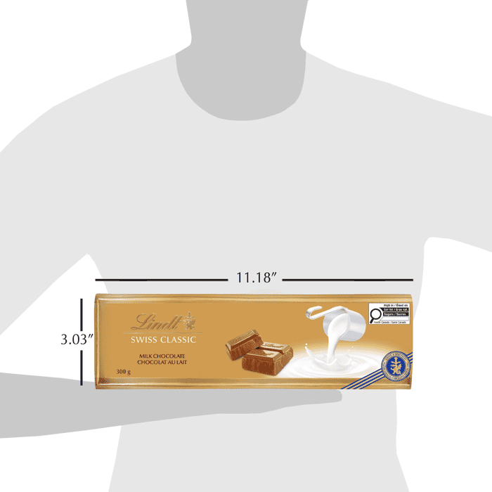 Lindt SWISS CLASSIC Gold Milk Chocolate Bar, 300g