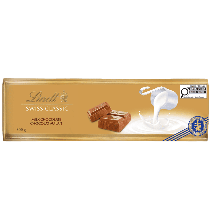 Lindt SWISS CLASSIC Gold Milk Chocolate Bar, 300g