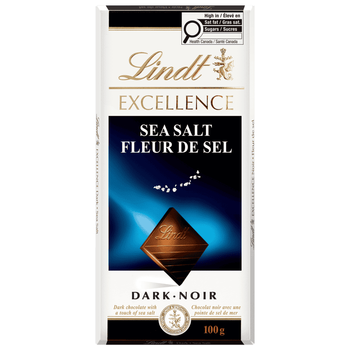 Lindt EXCELLENCE Sea Salt Dark Chocolate Bar, 100g