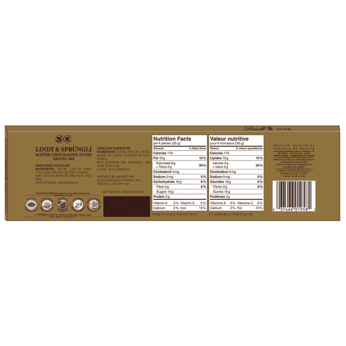 Lindt SWISS CLASSIC Gold Surfin Dark Chocolate Bar, 300g