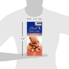 Lindt SWISS CLASSIC Milk Chocolate Hazelnut Crunchy Nougat, 150g