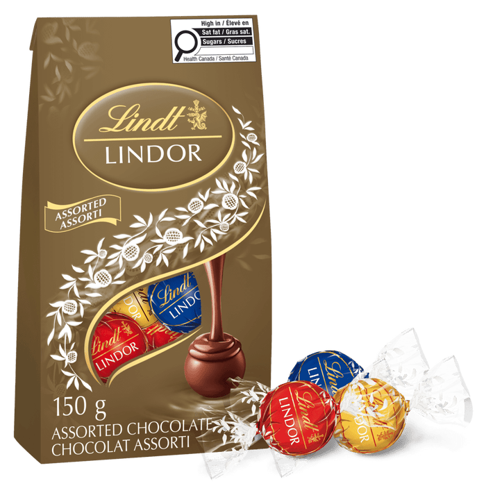 Lindt LINDOR Assorted Chocolate Truffles Bag, 150g