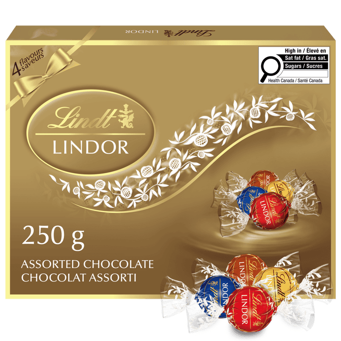 Lindt LINDOR Prestige Assorted Chocolate Truffles Gift Box, 250g