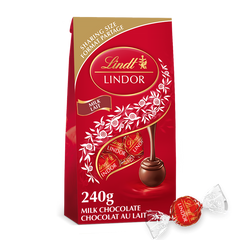 Lindt LINDOR Milk Chocolate Truffles Bag, 240g