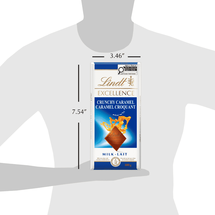 Lindt EXCELLENCE Crunchy Caramel Milk Chocolate Bar, 100g