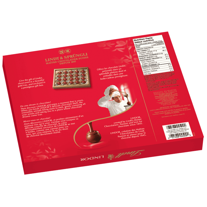 Lindt LINDOR Prestige Milk Chocolate Truffles Gift Box, 250g