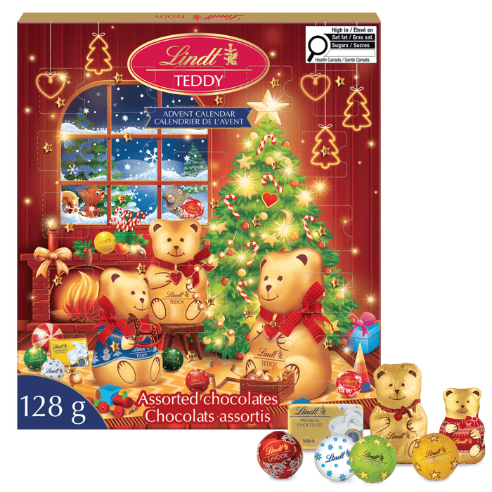 Lindt TEDDY Assorted Milk Chocolate Advent Calendar, 128g