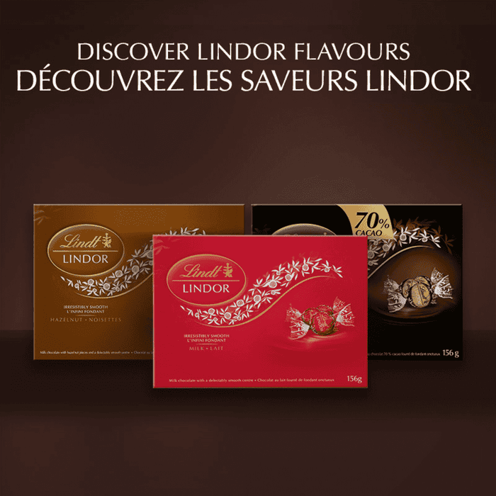 Lindt LINDOR 70% Cacao Dark Chocolate Truffles Box, 156g