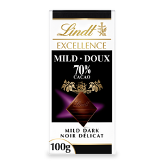 Lindt EXCELLENCE Mild 70% Dark Chocolate Bar, 100g