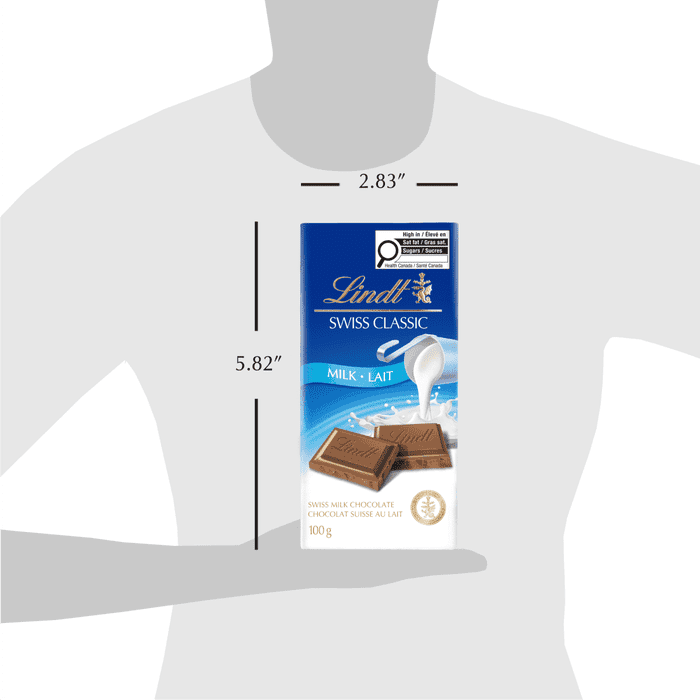 Lindt SWISS CLASSIC Milk Chocolate Bar, 100g