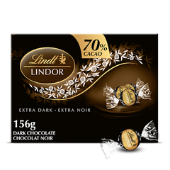 Lindt LINDOR 70% Cacao Dark Chocolate Truffles Box, 156g