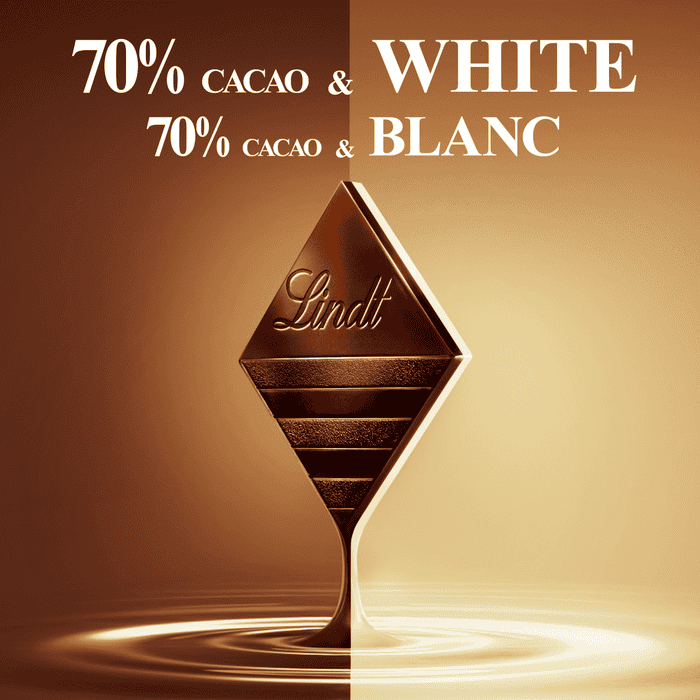Lindt EXCELLENCE Fusion 70% Dark Cacao & White Chocolate Bar, 100g