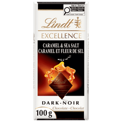 Lindt EXCELLENCE Caramel & Sea Salt Dark Chocolate Bar, 100g