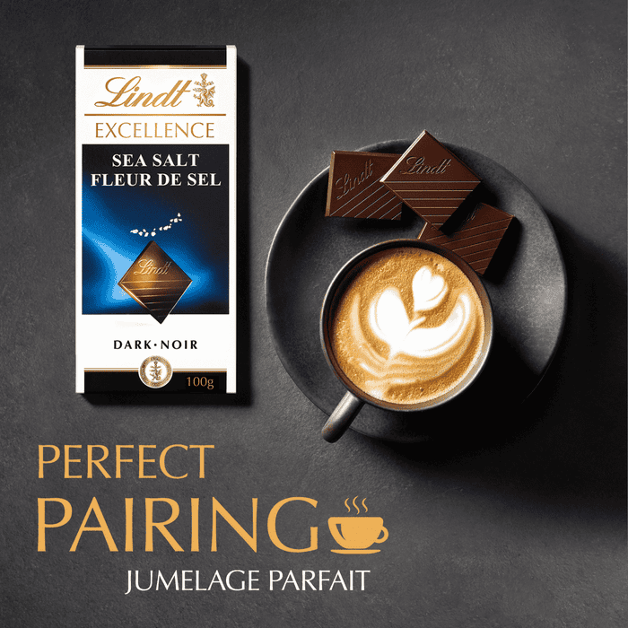 Lindt EXCELLENCE Sea Salt Dark Chocolate Bar, 100g
