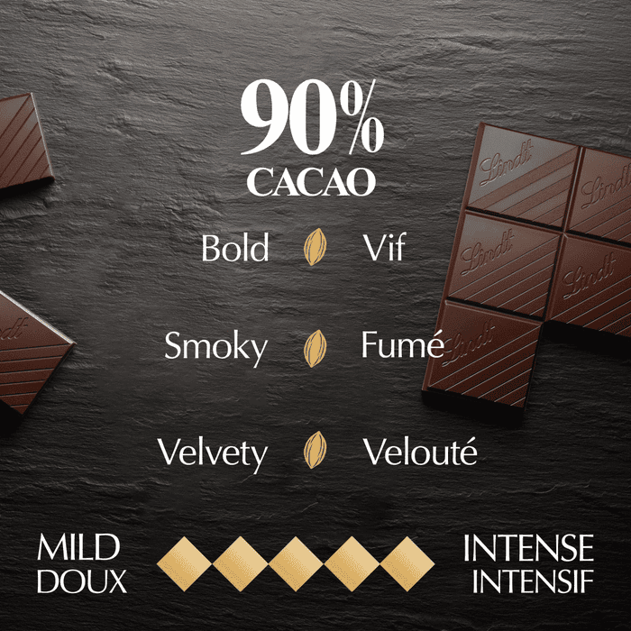 Lindt EXCELLENCE 90% Cacao Dark Chocolate Bar, 100g