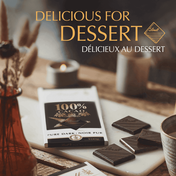 Lindt EXCELLENCE 100% Cacao Dark Chocolate Bar, 50g