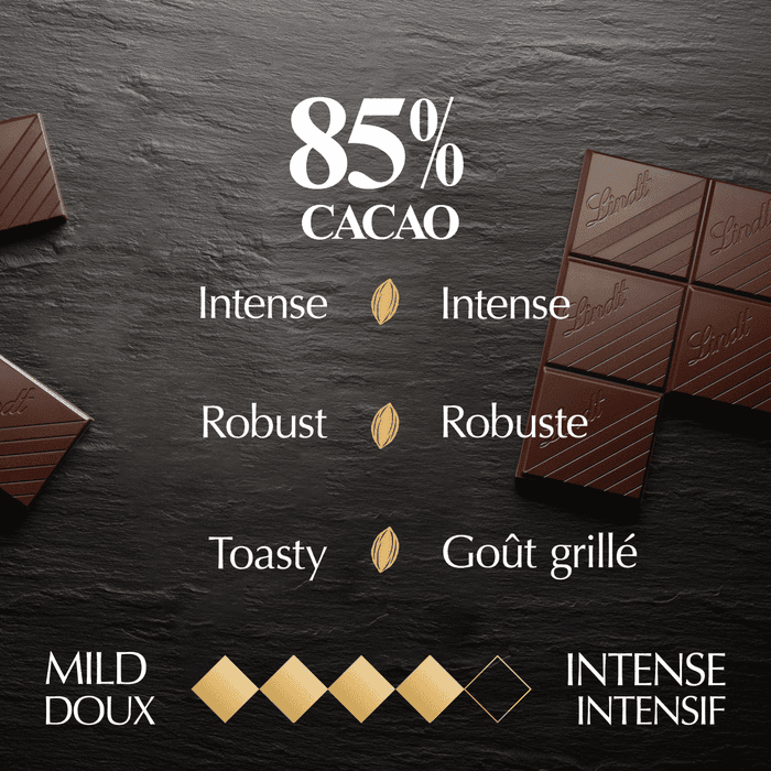 Lindt EXCELLENCE 85% Cacao Dark Chocolate Bar, 100g