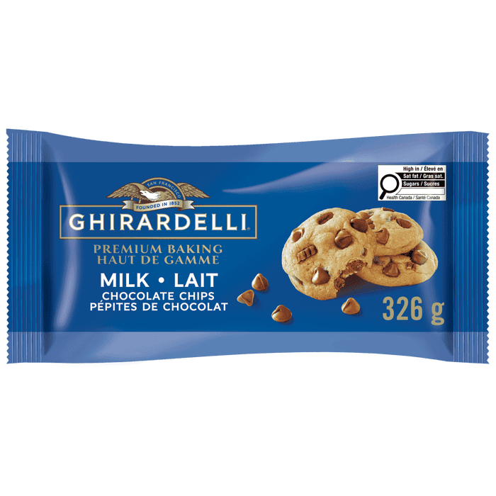 GHIRARDELLI Milk Chocolate Baking Chips Bag, 326g