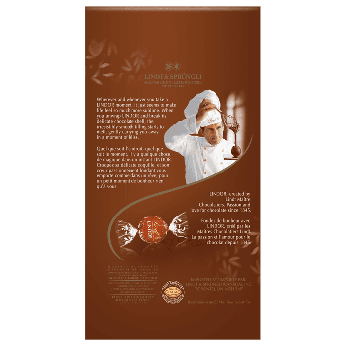 Lindt LINDOR Hazelnut Milk Chocolate Truffles Bag, 150g