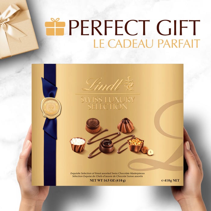 Lindt SWISS LUXURY SELECTION Assorted Chocolate Pralines Gift Box, 410g