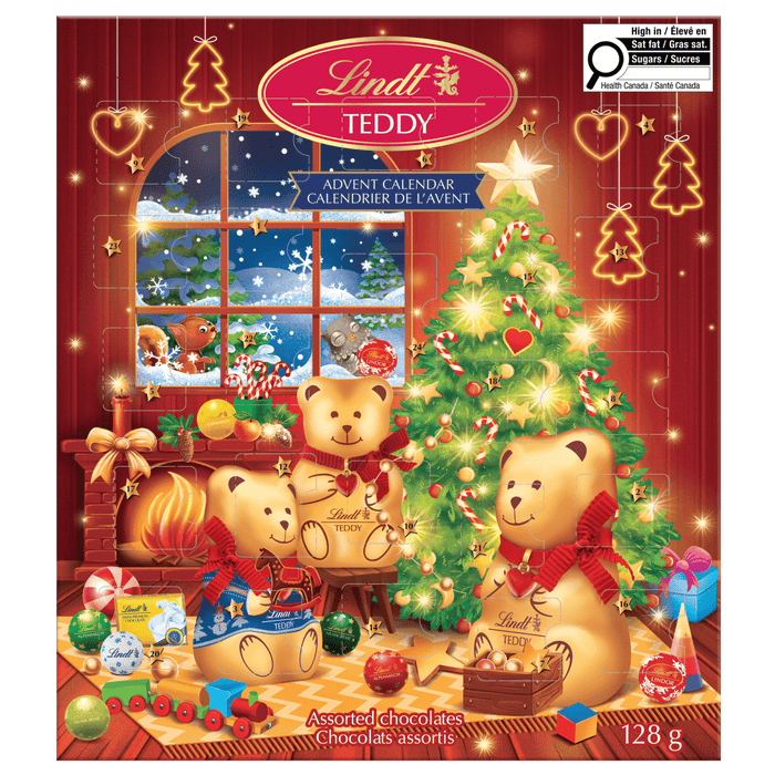 Lindt TEDDY Assorted Milk Chocolate Advent Calendar, 128g